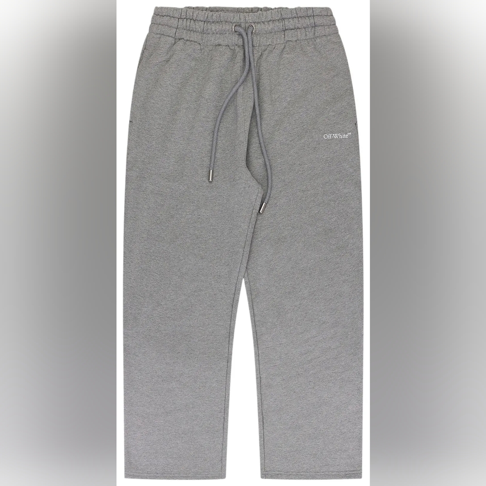 Off-White c/o Virgil Abloh Grey Wave Diagonal Sweatpants | Medium | 100% Cotton